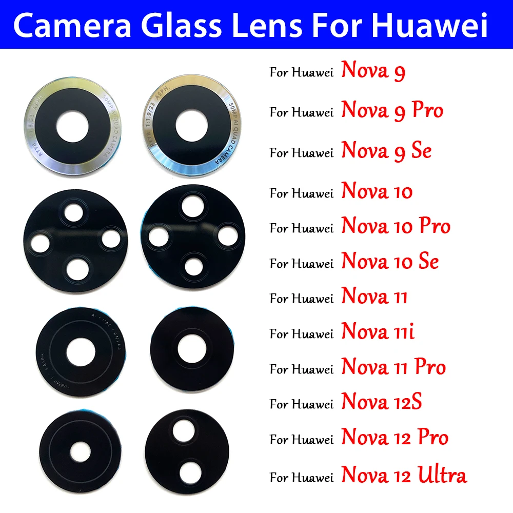 Huawei Nova 12 - ฝาครอบเลนส์กล้องด้านหลังด้านหลังพร้อมกาวสําหรับ Huawei Nova 9 9 Pro