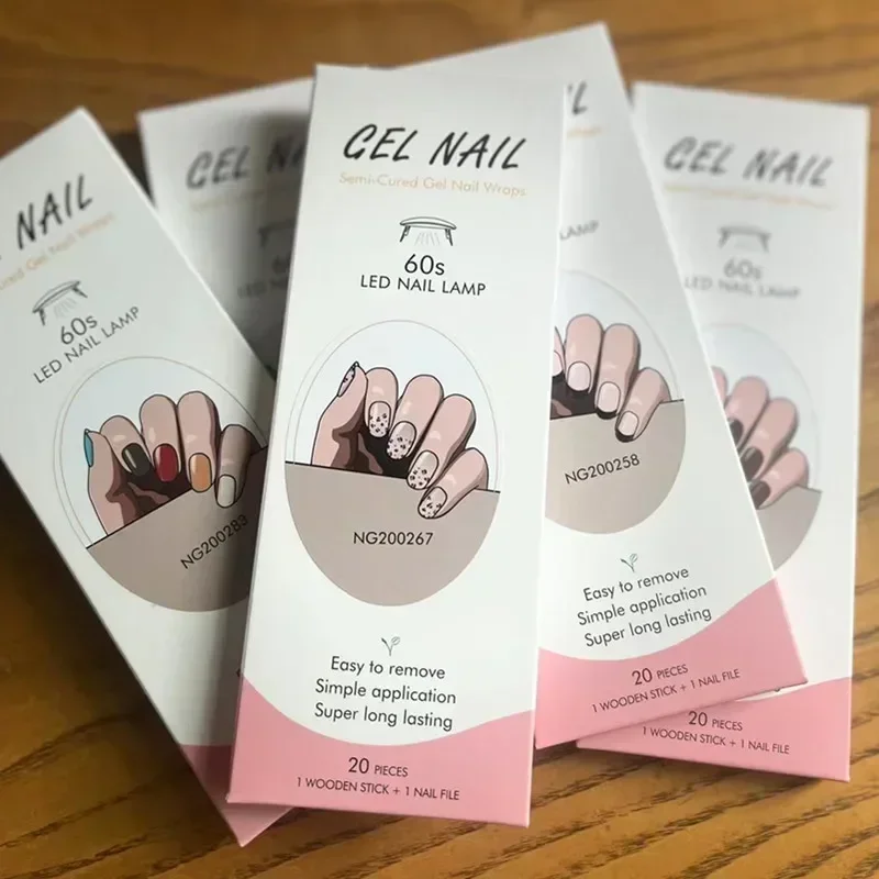 Full Cover Adhesive - แผ่นเจลเคลือบเล็บแบบกึ่งแข็งกาวติดเล็บกันน้ำติดทนนานแผ่นติดเล็บเจลแบบเต็มแผ่นหลอดไฟยูวีต้องการสติกเกอร์ติดเล็บ