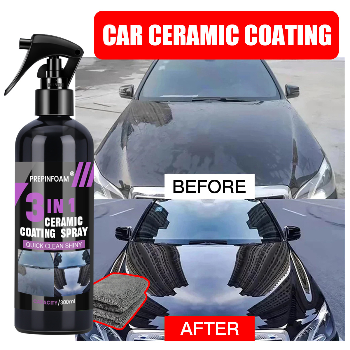 Nano Liquid Coating - สเปรย์ทำความสะอาดรถยนต์ ขจัดคราบ ทำให้รถเงางาม ด้วยนาโนคริสตัลโค้ทติ้ง น้ำยาเคลือบแก้วเซรามิกสำหรับพื้นผิวรถยนต์